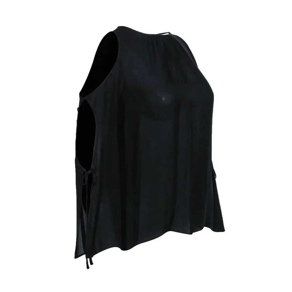 Ramy Brook - Black Sheer Cold Shoulder Blouse Sz XS